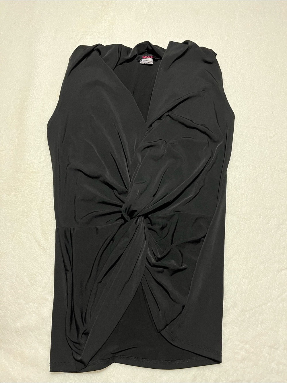 Blush Black Twist-Front Women's Top